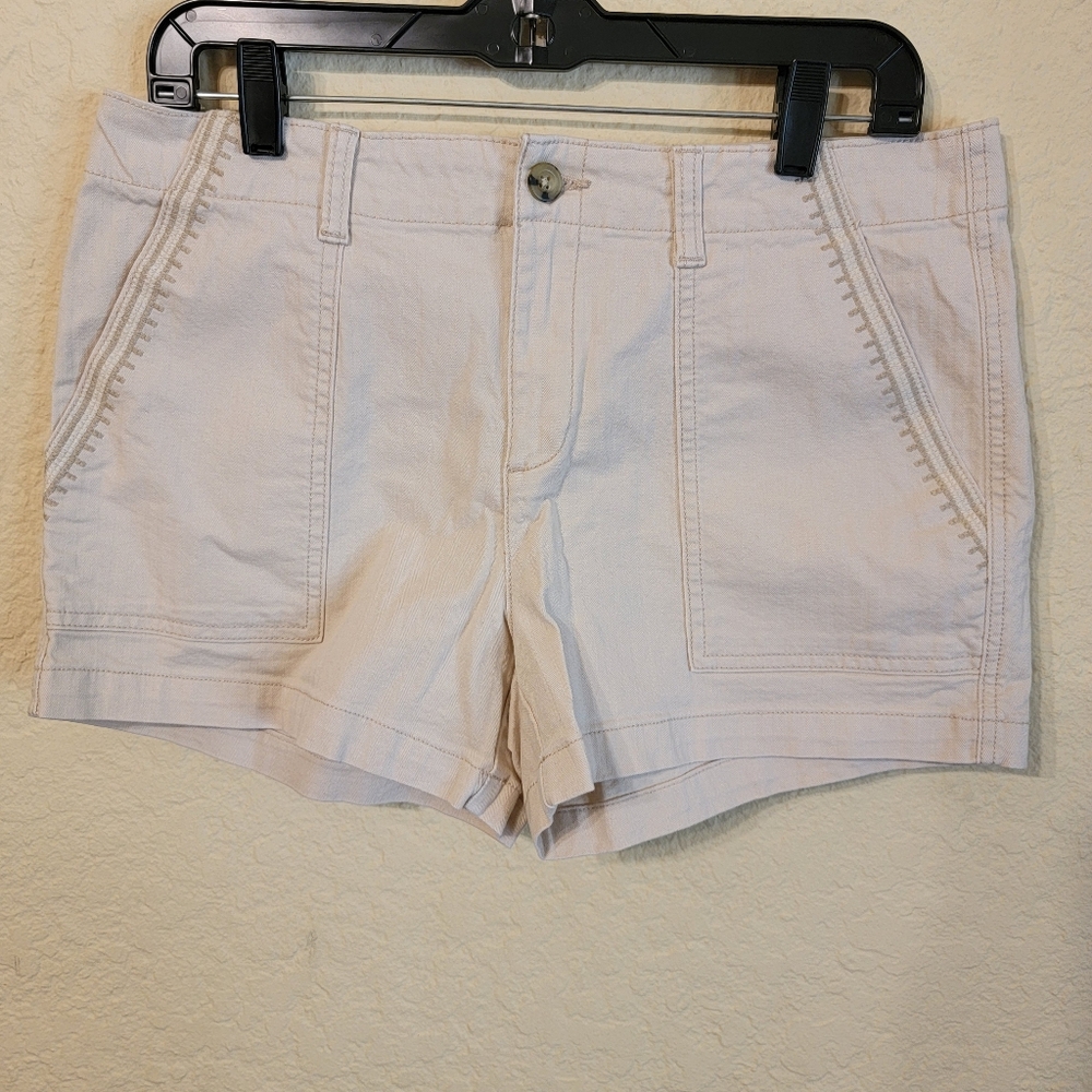 a.n.a Women's Beige High Rise Shorts Sz 10P